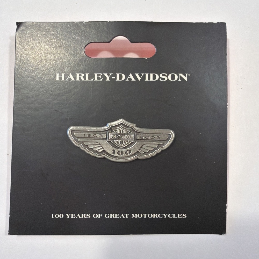 Harley Davidson 100th Anniversary Pewter Pin New on Card